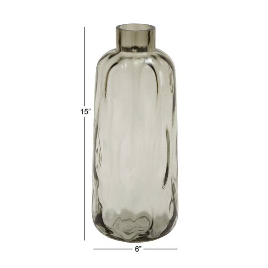 15" Gray Coastal Glass Vase